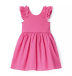 Ribbed Ruffle Sleeve Dress