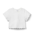 Embroidered Eyelet Trim Top