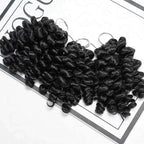 QVR Bouncy Curly Crochet Hair Natural Black Machine Made Feather Crochet Human Hair Extension