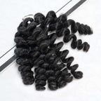 QVR Bouncy Curly Crochet Hair Natural Black Machine Made Feather Crochet Human Hair Extension