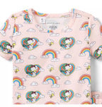 Good Night Short Pajama In Peanuts Snoopy Rainbow
