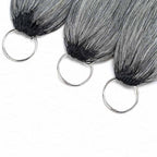 QVR Silk Straight Feather Crochet Human Hair Salt&Pepper Machine Made Crochet Weave Hair Extensions