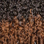 QVR Ombre Brown Feather Crochet Human Hair #T2/30 Burmese Curly Machine Made Crochet Weave Hair Extensions