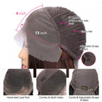 QVR Balayage Highlight Colored 13x4 Lace Frontal Wigs Body Wave/Straight Human Hair Wigs