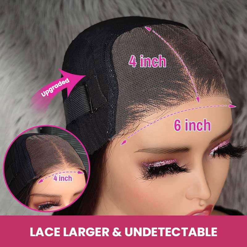QVR Gluless Pre-cut 4x6 HD Lace Closure Human Hair Wigs Loose Deep Wave Wear&Go Wigs
