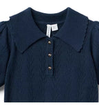 Pointelle Sweater Polo