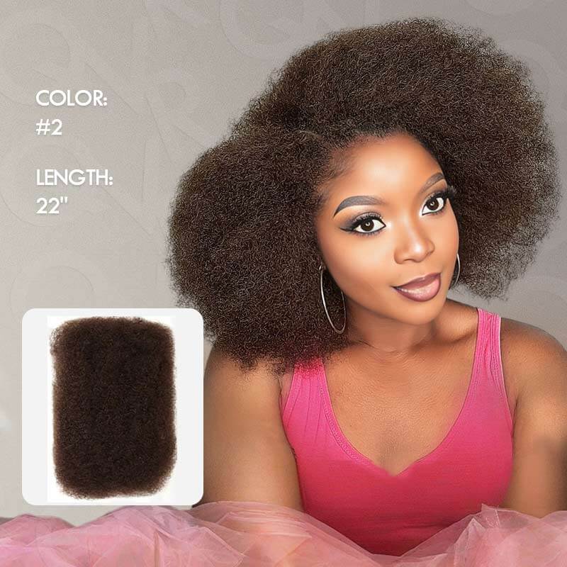 QVR Dark Brown Afro kinky Bulk Hair Extensions For Braiding Dreadlock Human Hair