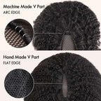 QVR Twist Curly V Part Wigs No Leave Out Human Hair Wig Beginner Friendly