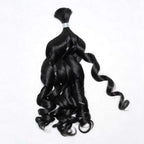 QVR French Curl Human Bulk Hair Extensions for Boho Knotless Braiding