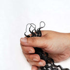 QVR Bouncy Curly Crochet Hair Natural Black Machine Made Feather Crochet Human Hair Extension