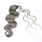 QVR Salt&Pepper Crochet Hair Small Kinky Curly Machine Made Feather Human Hair Extension