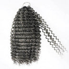 QVR Salt&Pepper Crochet Hair Small Kinky Curly Machine Made Feather Human Hair Extension
