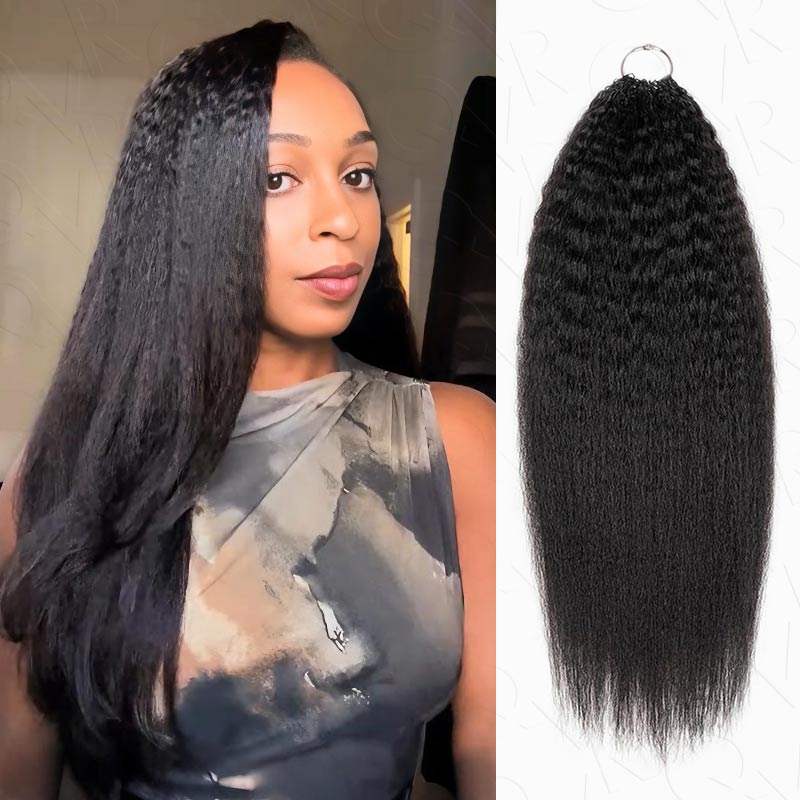 QVR French Curl Human Bulk Hair Extensions for Boho Knotless Braiding