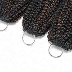 QVR Brown Highlight Feather Crochet Human Hair #P1B/4 Afro Kinky Curly Machine Made Crochet Weave Hair Extensions