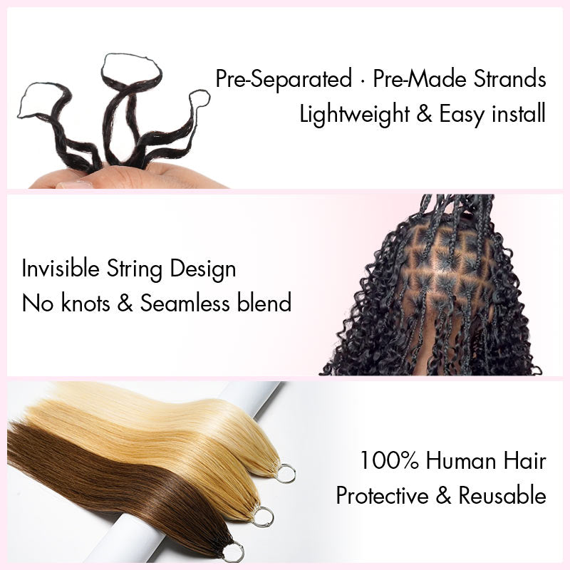 QVR Ombre #T1B/30/613 Small Kinky Curly Machine Made Feather Crochet Human Hair Extensions