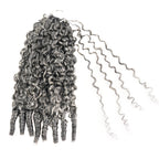 Member Sale|QVR Burmese Curly Feather Crochet Human Hair Salt Pepper Crochet Hair