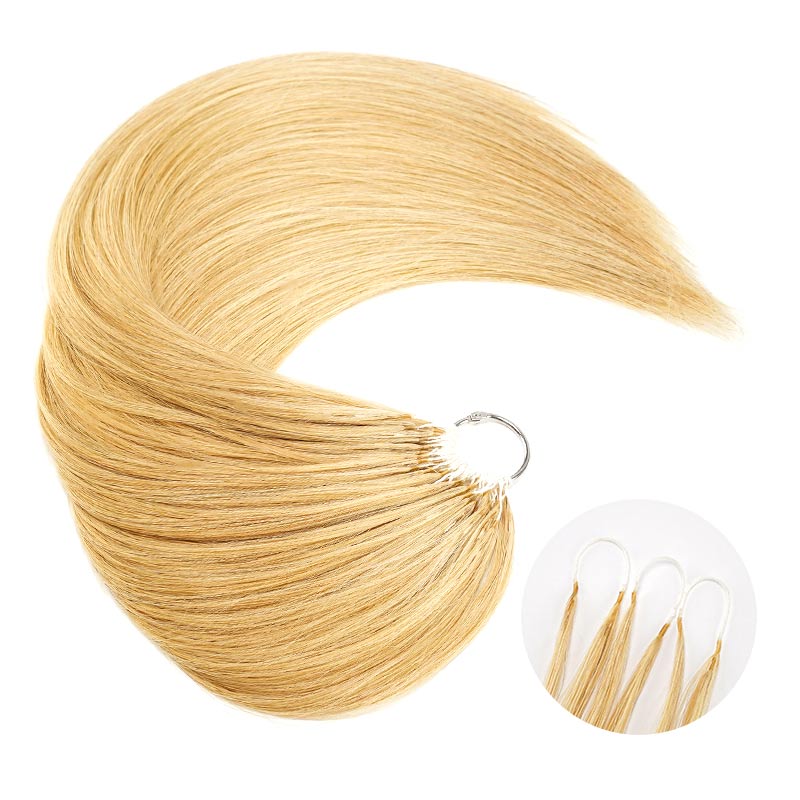 QVR Silk Straight Feather Crochet Human Hair Golden Blonde Color #24 Machine Made Crochet Weave Hair Extensions