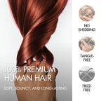 QVR Twist Curly Feather Crochet Human Hair Bright Brown #35D Machine Made Crochet Weave Hair Extensions