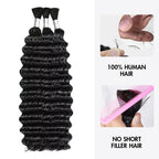 QVR Deep Wave Bulk Hair Extensions for Boho Knotless Braiding