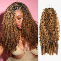 QVR Seamless Burmese Curly Feather Crochet Hair Highlight #P4/27 Machine Made Human Hair Extensions