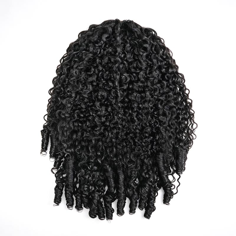 QVR Drawstring Ponytail Extension Burmese Curly Human Hair Ponytail Hairstyle