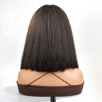 QVR 4C Edges Yaki Straight 9x6 Lace Short Bob Wigs Glueless Human Hair Wig