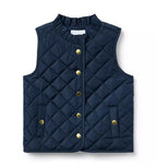 The Quilted Ruffle Collar Vest