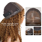 QVR Blonde Highlight #P4/27 Burmese Curly Glueless 5X5 Pre-cut Lace Closure Human Hair Wigs