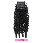 QVR Burmese Curly PU Clip In Hair Extensions 9PCS 5PCS Volumizer Human Hair