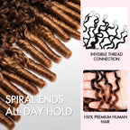 QVR Burmese Curly Feather Crochet Human Hair Ombre #T1B/30/27 Machine Made Crochet Weave Hair Extensions