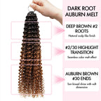 QVR #2/30 Mixed Subtle Ombre Feather Crochet Human Hair Small Kinky Curly Miracle Knots Crochet Weave Hair Extensions