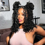 QVR Water Wave Crochet Hair Natural Black Machine Made Feather Human Hair Extension
