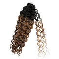 QVR Honey Caramel Mixed Highlights Feather Crochet Human Hair Water Wave Miracle Knots Crochet Weave Hair Extensions