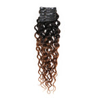QVR #2/30 Mixed Subtle Ombre Water Wave PU Clip In Hair Extensions 9PCS 5PCS Volumizer Human Hair