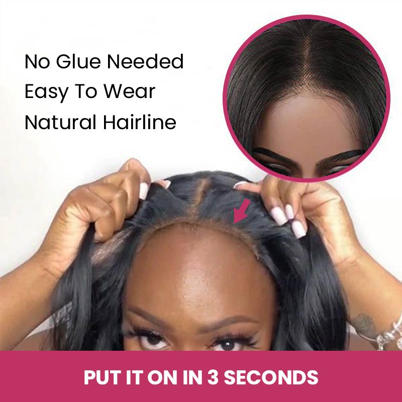 QVR Glueless Pre Cut Lace 13x4 HD Lace Closure Wig Water Wave Wig Wear and Go Wigs