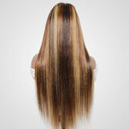 QVR Highlight Straight V Part Human Hair Wig P1B/30/27 Color Human Hair Wigs