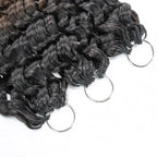 QVR Ombre Brown #T1B/4 Human Crochet Hair Water Wave Machine Made Feather Crochet Hairstyle