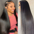 QVR Glueless Pre-cut 4x4 HD Lace Closure Human Hair Wigs Straight Wear & Go Wigs