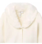 Faux Fur Collar Cropped Cardigan