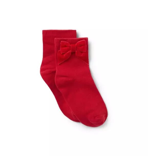 Velvet Bow Sock