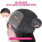 QVR Glueless Pre-cut 4x4 HD Lace Closure Human Hair Wigs Water Wave Wear & Go Wigs