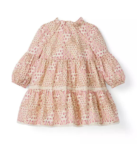 Patchwork  Floral Tiered Dress