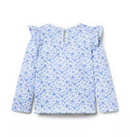 Ditsy Floral Ruffle Shoulder Top