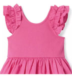 Ribbed Ruffle Sleeve Dress