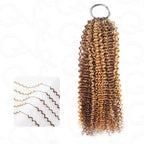 QVR Seamless Small Kinky Curly Feather Crochet Hair Highlight #P4/27 Machine Made Human Hair Extensions