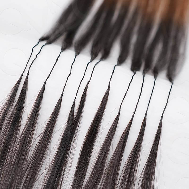 QVR Ombre #T1B/30/613 Small Kinky Curly Machine Made Feather Crochet Human Hair Extensions