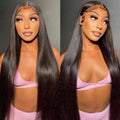 QVR Glueless Pre-cut 4x4 HD Lace Closure Human Hair Wigs Straight Wear & Go Wigs