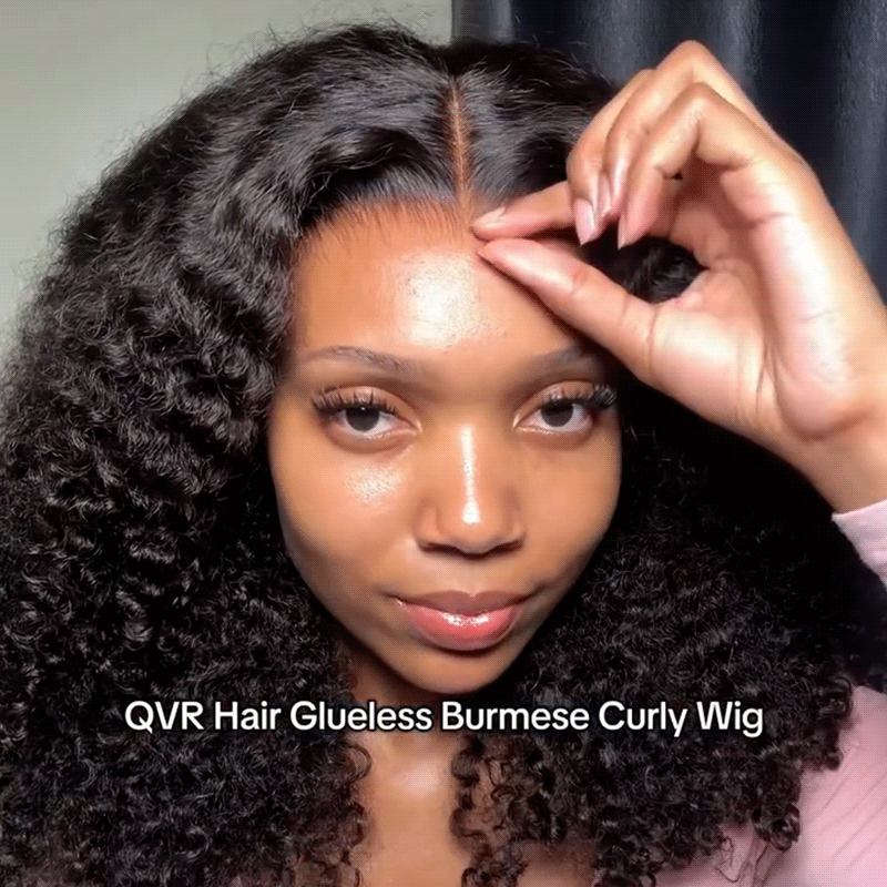 QVR Burmese Curly 5X5 Lace Closure Wig Wear To Go 4Pre Design Virgin Human Hair Wigs