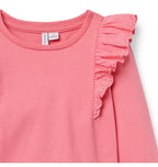 Eyelet Ruffle Shoulder Top