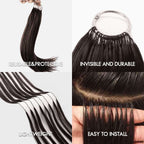 QVR Highlight Crochet Hair Water Wave #4+#30+#27 Machine Made Feather Human Hair Extension